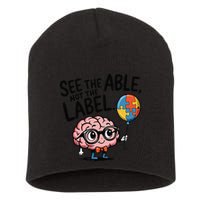 See The Able Not The Label Cute Science Nerd Proud Autism Short Acrylic Beanie