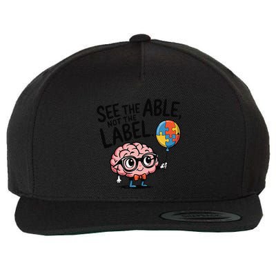 See The Able Not The Label Cute Science Nerd Proud Autism Wool Snapback Cap