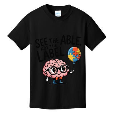 See The Able Not The Label Cute Science Nerd Proud Autism Kids T-Shirt