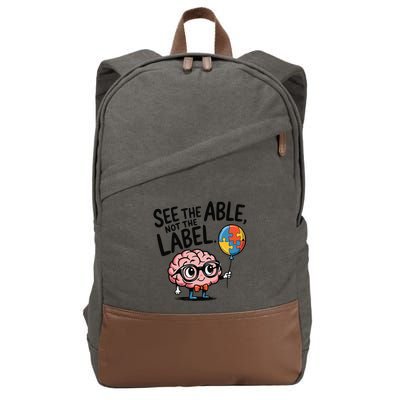See The Able Not The Label Cute Science Nerd Proud Autism Cotton Canvas Backpack