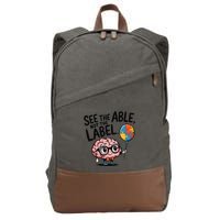 See The Able Not The Label Cute Science Nerd Proud Autism Cotton Canvas Backpack