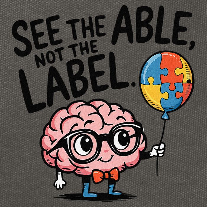 See The Able Not The Label Cute Science Nerd Proud Autism Cotton Canvas Backpack