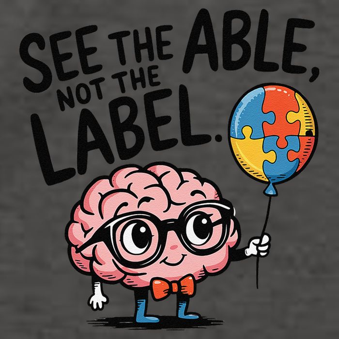 See The Able Not The Label Cute Science Nerd Proud Autism Vector Backpack