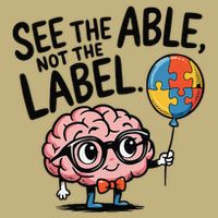 See The Able Not The Label Cute Science Nerd Proud Autism Button