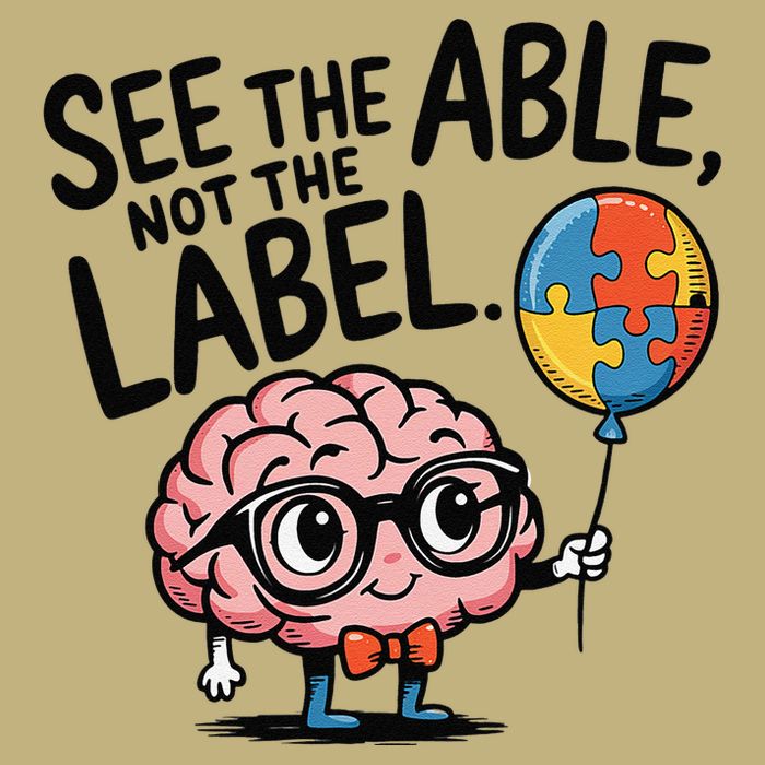 See The Able Not The Label Cute Science Nerd Proud Autism Button