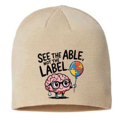 See The Able Not The Label Cute Science Nerd Proud Autism Sustainable Beanie