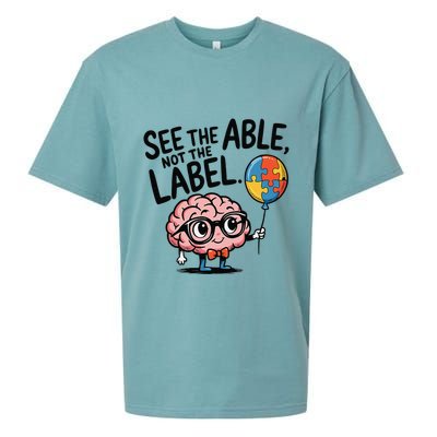 See The Able Not The Label Cute Science Nerd Proud Autism Sueded Cloud Jersey T-Shirt