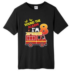 Sound The Alarm IM 8th Birthday Boy Fire Truck Tall Fusion ChromaSoft Performance T-Shirt