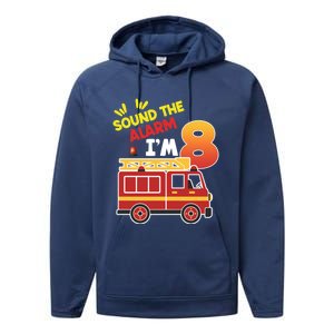 Sound The Alarm IM 8th Birthday Boy Fire Truck Performance Fleece Hoodie