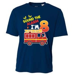 Sound The Alarm IM 8th Birthday Boy Fire Truck Cooling Performance Crew T-Shirt