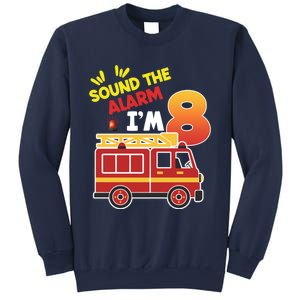 Sound The Alarm IM 8th Birthday Boy Fire Truck Sweatshirt