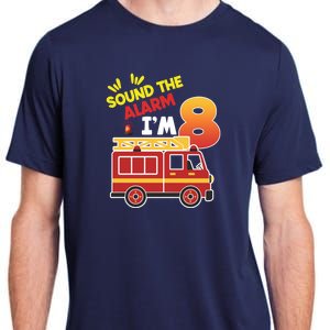 Sound The Alarm IM 8th Birthday Boy Fire Truck Adult ChromaSoft Performance T-Shirt