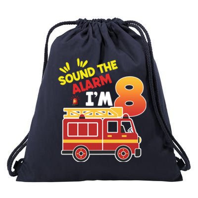 Sound The Alarm IM 8th Birthday Boy Fire Truck Drawstring Bag