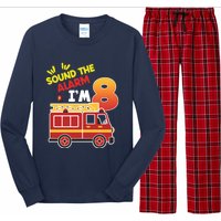 Sound The Alarm IM 8th Birthday Boy Fire Truck Long Sleeve Pajama Set