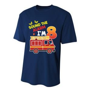 Sound The Alarm IM 8th Birthday Boy Fire Truck Performance Sprint T-Shirt