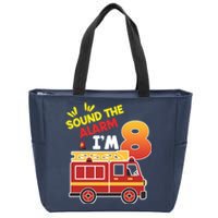 Sound The Alarm IM 8th Birthday Boy Fire Truck Zip Tote Bag