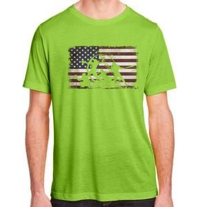 Softball Team American Flag Thanksgiving Christmas Funny Gift Adult ChromaSoft Performance T-Shirt