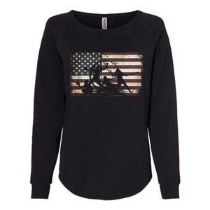 Softball Team American Flag Thanksgiving Christmas Funny Gift Womens California Wash Sweatshirt