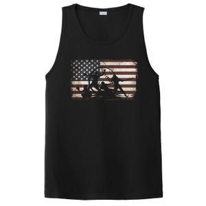 Softball Team American Flag Thanksgiving Christmas Funny Gift PosiCharge Competitor Tank