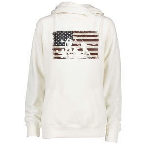 Softball Team American Flag Thanksgiving Christmas Funny Gift Womens Funnel Neck Pullover Hood