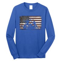 Softball Team American Flag Thanksgiving Christmas Funny Gift Long Sleeve Shirt