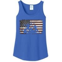 Softball Team American Flag Thanksgiving Christmas Funny Gift Ladies Essential Tank