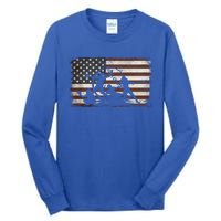 Softball Team American Flag Thanksgiving Christmas Funny Gift Tall Long Sleeve T-Shirt