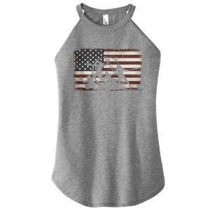 Softball Team American Flag Thanksgiving Christmas Funny Gift Women's Perfect Tri Rocker Tank