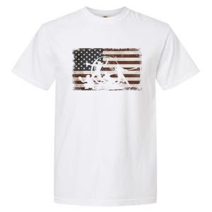 Softball Team American Flag Thanksgiving Christmas Funny Gift Garment-Dyed Heavyweight T-Shirt