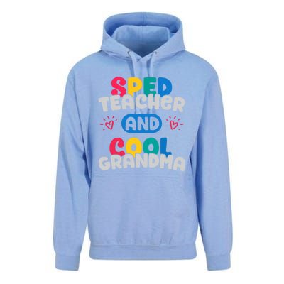 Sped Teacher And Cool Grandma Special Education Teacher Great Gift Unisex Surf Hoodie