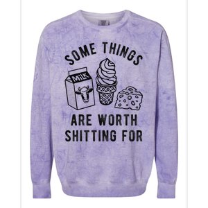 Some Thing Are Worth Shitting For Milk Ice Cream Chesse Food Colorblast Crewneck Sweatshirt