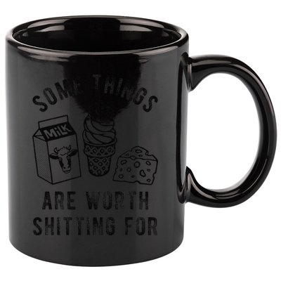 Some Thing Are Worth Shitting For Milk Ice Cream Chesse Food 11oz C Handle Ceramic Mug