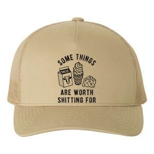 Some Thing Are Worth Shitting For Milk Ice Cream Chesse Food Yupoong Adult 5-Panel Trucker Hat