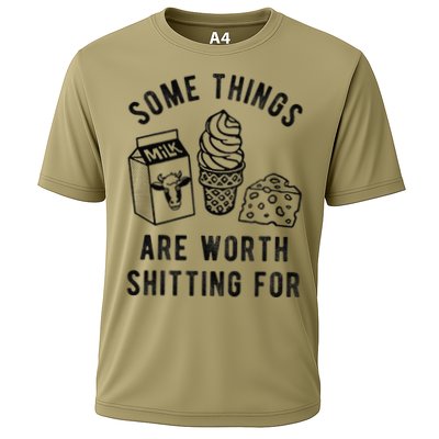 Some Thing Are Worth Shitting For Milk Ice Cream Chesse Food Performance Shirt