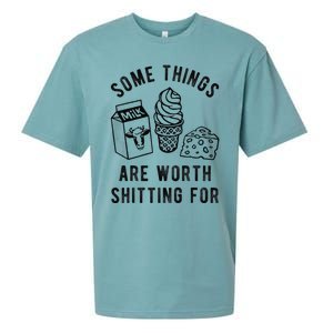 Some Thing Are Worth Shitting For Milk Ice Cream Chesse Food Sueded Cloud Jersey T-Shirt