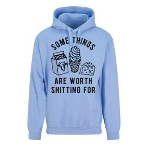 Some Thing Are Worth Shitting For Milk Ice Cream Chesse Food Unisex Surf Hoodie