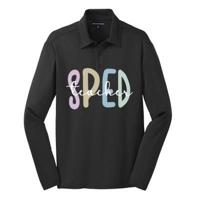 Sped Teacher Appreciation Special Education Teacher Gift Silk Touch Performance Long Sleeve Polo