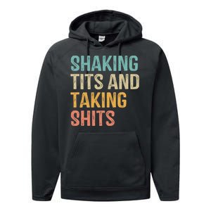 Shaking Tits And Taking Hits Shakin Tits Performance Fleece Hoodie