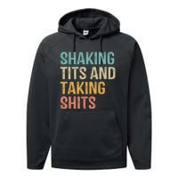 Shaking Tits And Taking Hits Shakin Tits Performance Fleece Hoodie