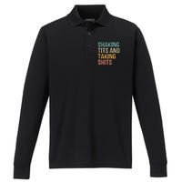 Shaking Tits And Taking Hits Shakin Tits Performance Long Sleeve Polo