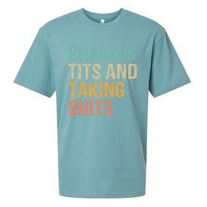 Shaking Tits And Taking Hits Shakin Tits Sueded Cloud Jersey T-Shirt