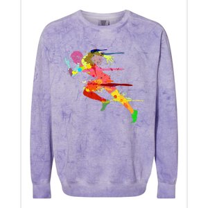 Sprinter Track And Field Runner Running Marathon Gift Idea Colorblast Crewneck Sweatshirt