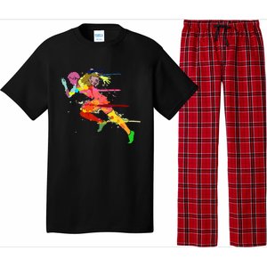 Sprinter Track And Field Runner Running Marathon Gift Idea Pajama Set