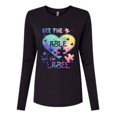 See The Able Not The Label Autism Awareness Month Great Gift Womens Cotton Relaxed Long Sleeve T-Shirt