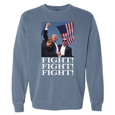 Shot Trump Assassination Attempt 2024 July Fight Fight Garment-Dyed Sweatshirt