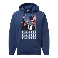 Shot Trump Assassination Attempt 2024 July Fight Fight Performance Fleece Hoodie