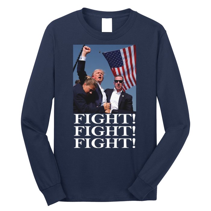 Shot Trump Assassination Attempt 2024 July Fight Fight Long Sleeve Shirt