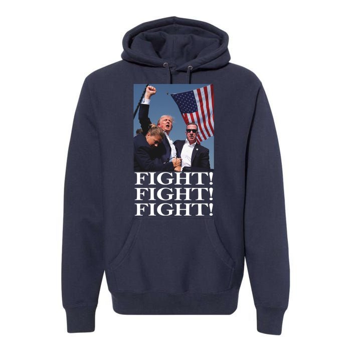 Shot Trump Assassination Attempt 2024 July Fight Fight Premium Hoodie