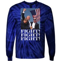 Shot Trump Assassination Attempt 2024 July Fight Fight Tie-Dye Long Sleeve Shirt