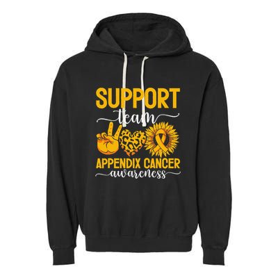 Support Team Appendix Cancer Awareness Garment-Dyed Fleece Hoodie